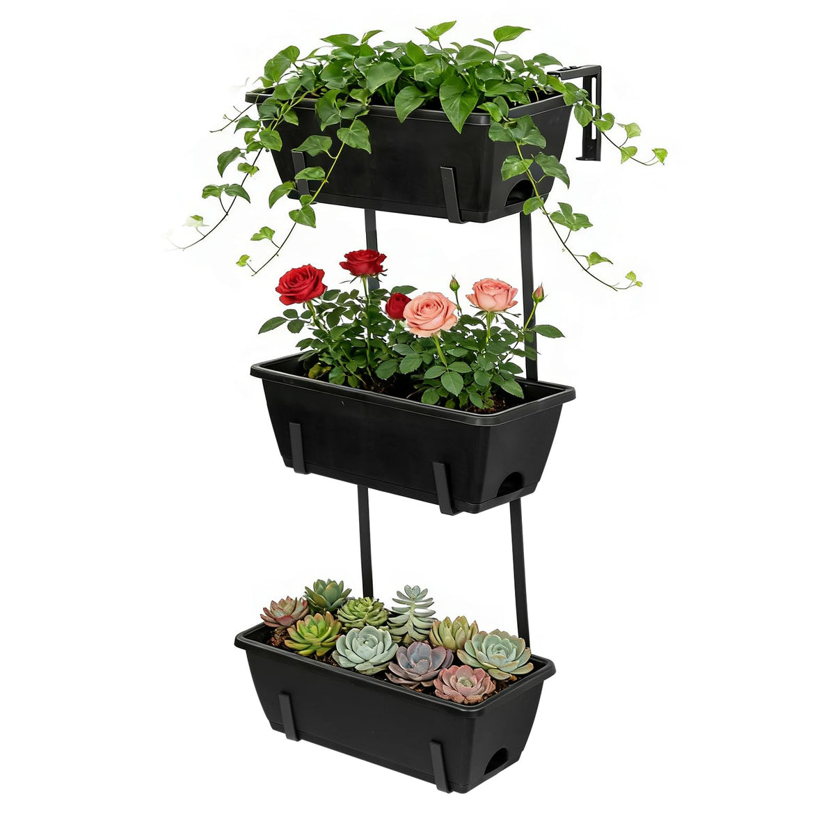 OYEAL Railing Planter Box Raised Garden Bed 32" Tall Elevated Planter Boxes