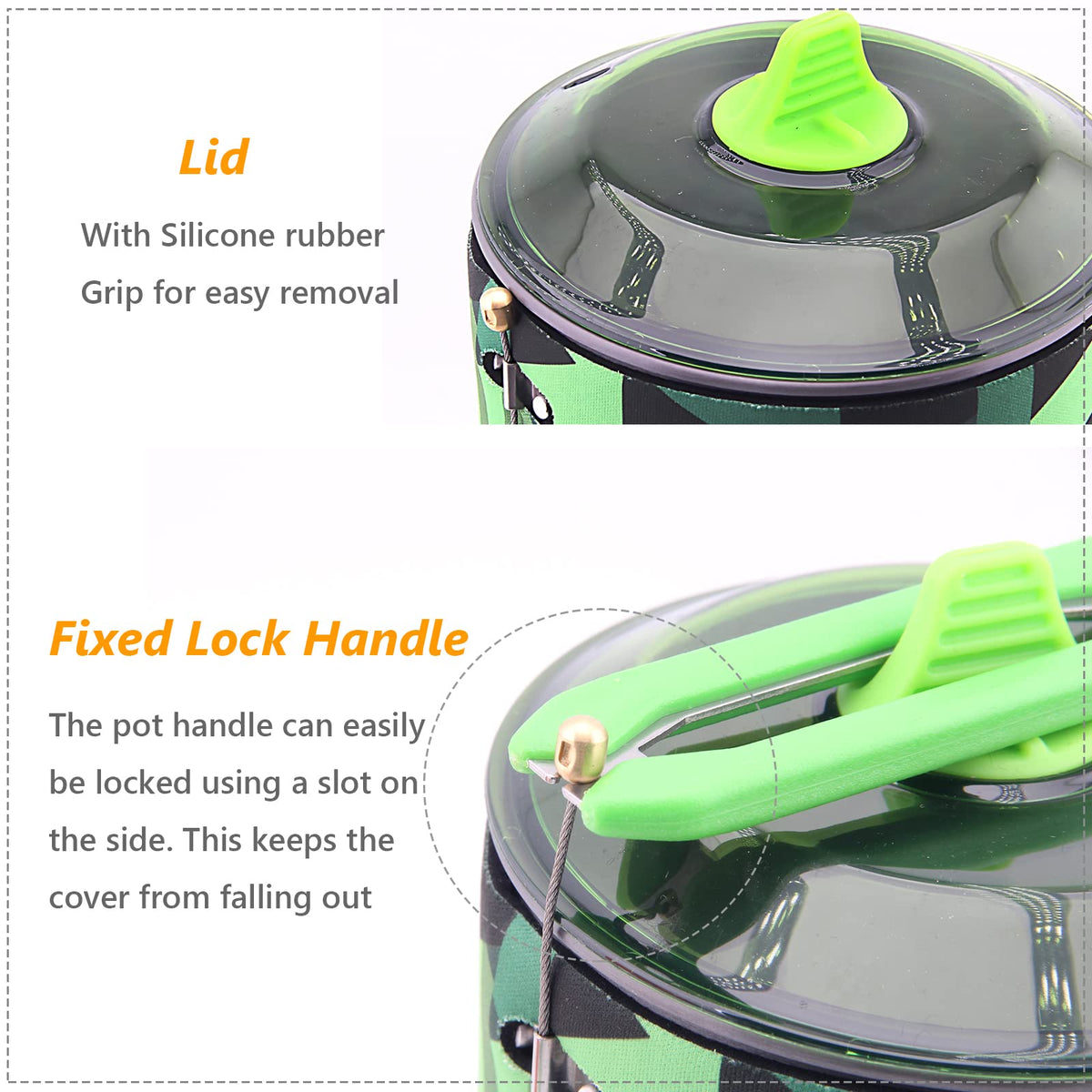 Fire-Maple Camping Backpacking Stove Camp Stove Backpacking Cooking Set 1L Camping Pot Fixed Star 2 Cooking System (Green)