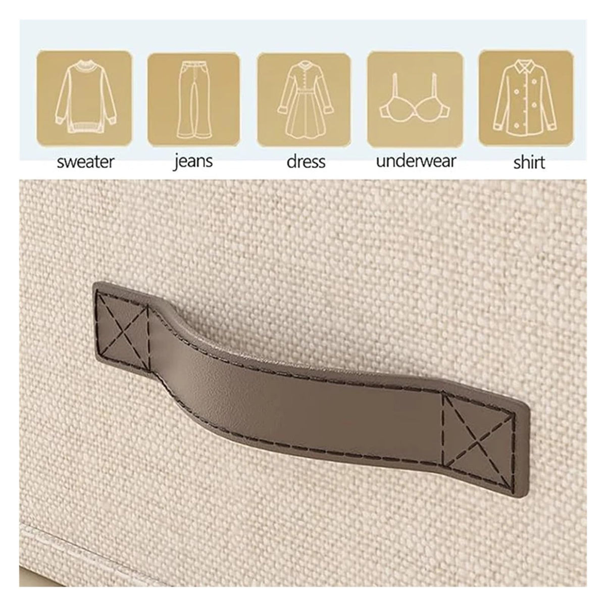 10/16/24 Grids Wardrobe Clothes Storage Organizer With PP Board Cabinet Foldable Drawer Sweater T-Shirt Jeans Storage Boxs(F)