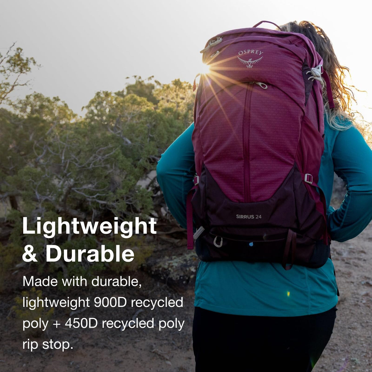 Osprey Sirrus 24L Women's Hiking Backpack, Elderberry Purple/Chiru Tan