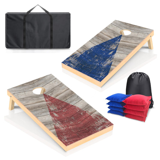 Cornhole Boards Set - Regulation Size 4x2/3x2ft Solid Wood Corn Hole Game Set with 8 Bean Bags and 2 Cornhole Boards - Perfect for Outdoor Game (3'x 2' Corn Hole Sets)