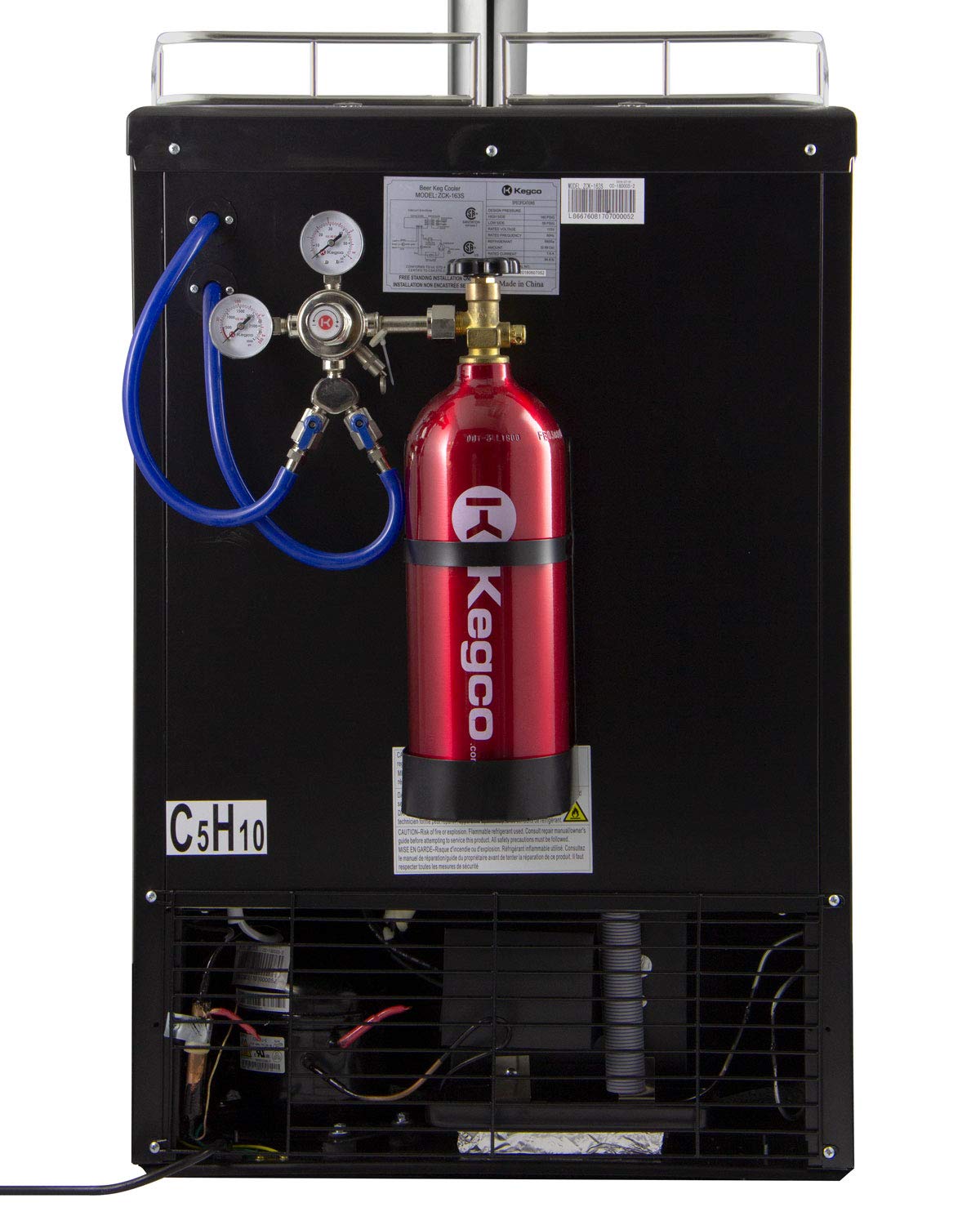 Kegco Keg Dispenser, Single Faucet, Stainless Steel