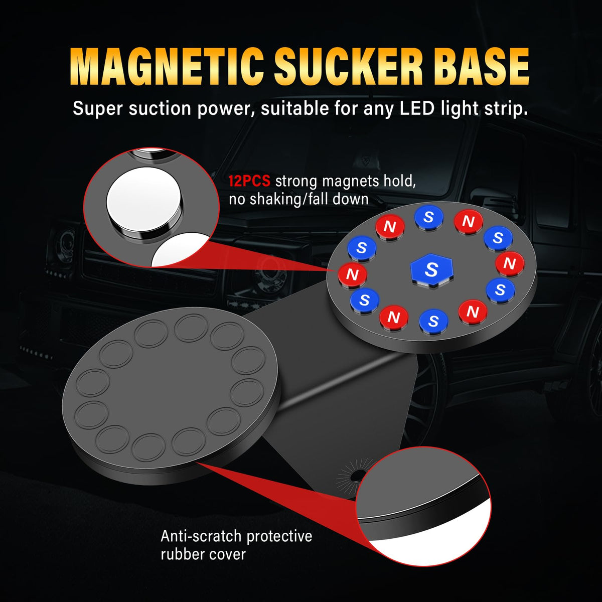 SKYWORLD 52" Curved Off Road LED Light Bar, 675W Triple Row Flood/Spot Combo Beam with 2 Magnetic Mounts & Wiring Harness Kit - 12V/24V for Trucks, SUVs, UTV, ATV, Tractors, Trailers, 6000K White