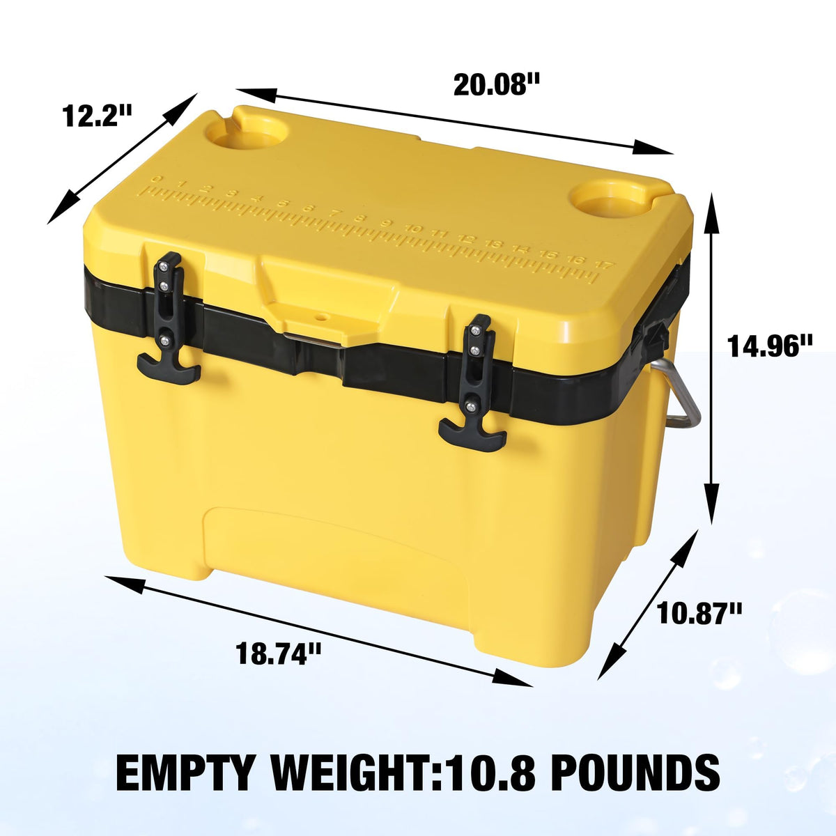 YELLOW JACKET 27 Quart Ice Cooler, Portable Ice Chest Hard Cooler Box with Retention Insulation and Heavy Duty Handle for Camping, Picnic, Beach, Drink, Beverage, Fishing,Yellow