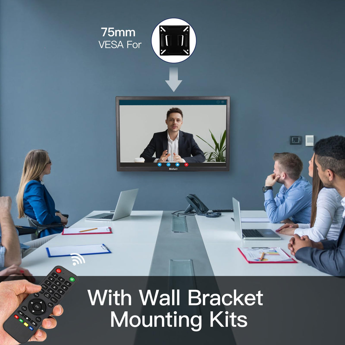 Collusa 24inch Monitoring Security Camera Monitor Display Screen Multifunctional Interface HDMI, BNC, VGA, AV, Computer LCD Monitor Built-in Speaker 1920x1080 Full HD
