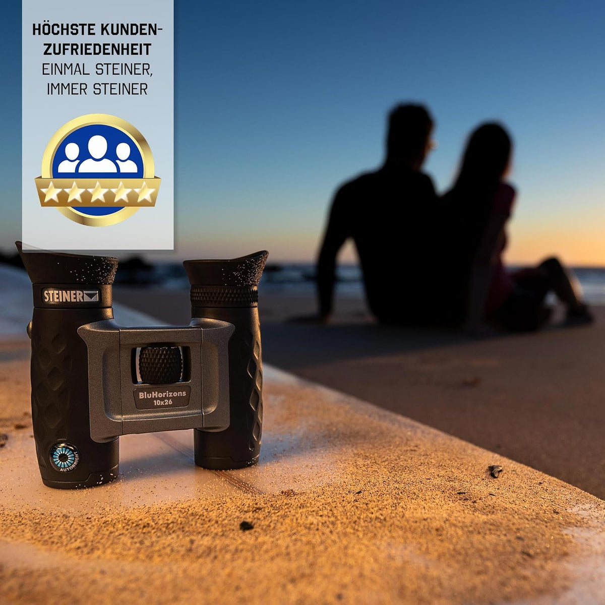 Steiner BluHorizons 10x26 Binoculars - Unique Lens Technology, Eye Protection, Compact, Lightweight - Ideal for Outdoor Activities and Sporting Events