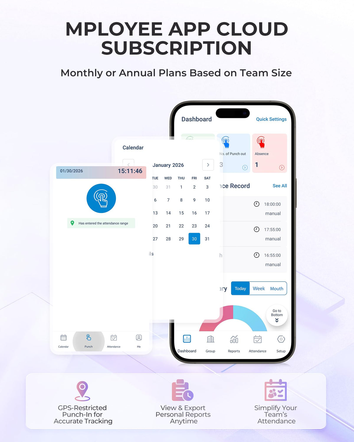 NGTeco Cloud Employee Time Clock, Fingerprint & Card Punch Machine with 2.4G/5G WiFi, 2000mAh Backup Battery, Remote APP/Web Control & AWS Secure Storage (0 Monthly Fee)