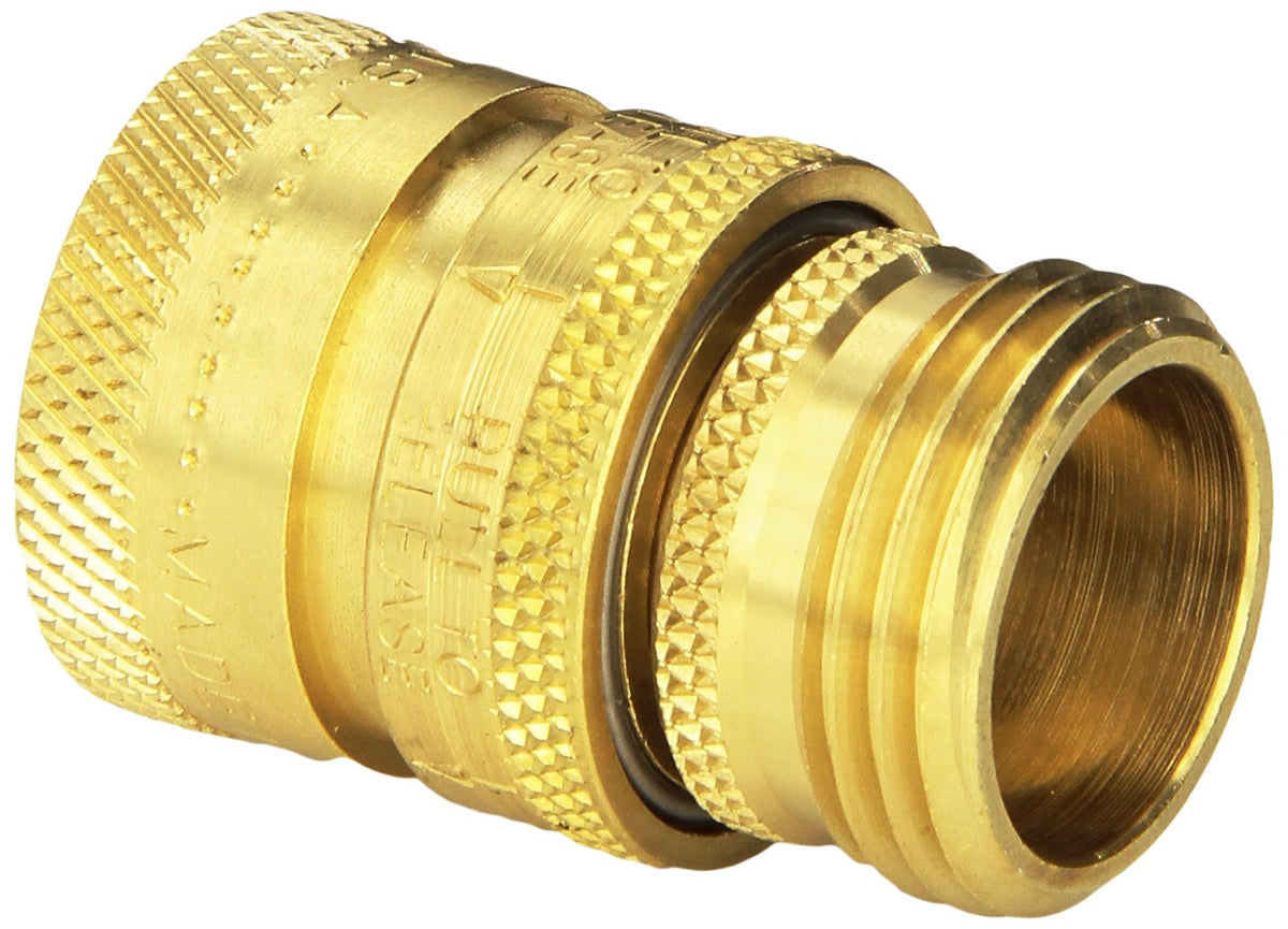 Dramm Hose Quick Disconnect Set Heavy Duty Brass Professional Quality, Eliminates Hassle with Hose Accessories, Brass