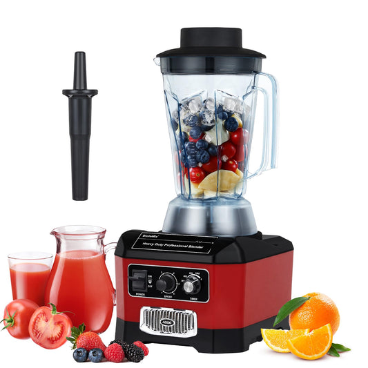BioloMix Heavy Duty Commercial Blender, 2200W 60Oz Professional Kitchen Blender Smoothies, Shakes, Ice and Frozen Fruit, Optional Dry Grains Container