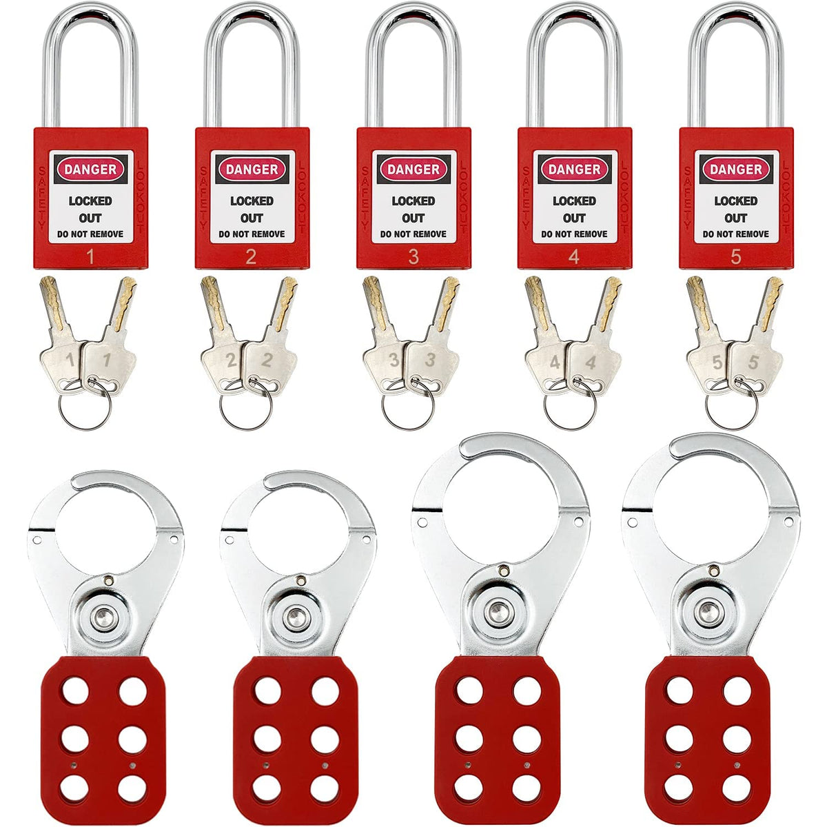 Lockout Tagout Kit - Clamp-On Circuit Breaker Lockout, Group Lockout Hasps, Lockout Tag, Universal Multi- Pole Breaker with Tool Box