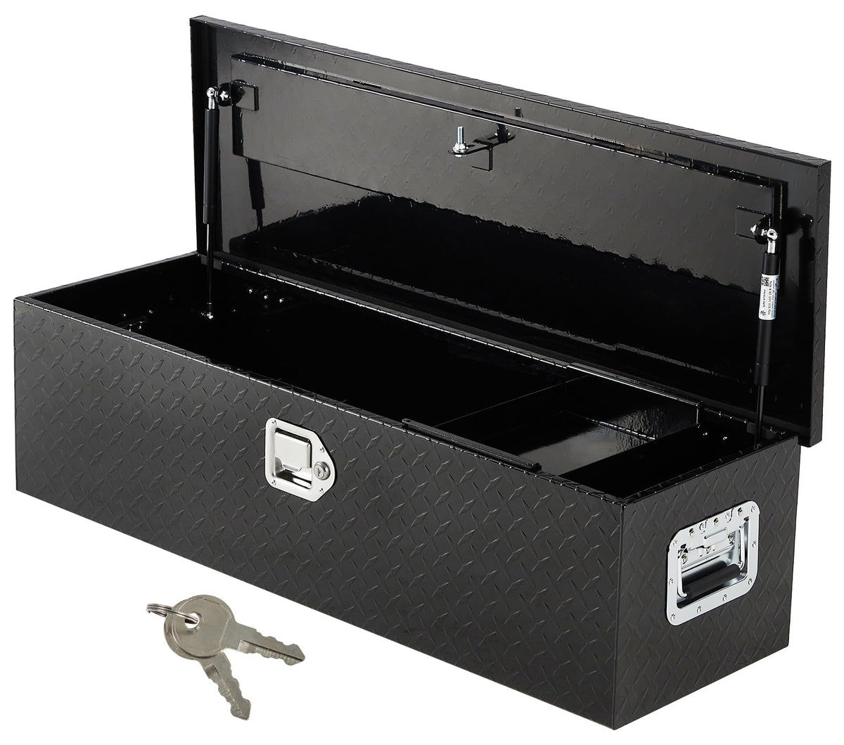 GarveeTech 48 in Aluminum Truck Tool Box, Truck Bed Storage Box with Security Lock and Wider Handles, Heavy Duty Waterproof Tool Boxes Organizer Chest for Pick Up Truck Rv Trailer,Black