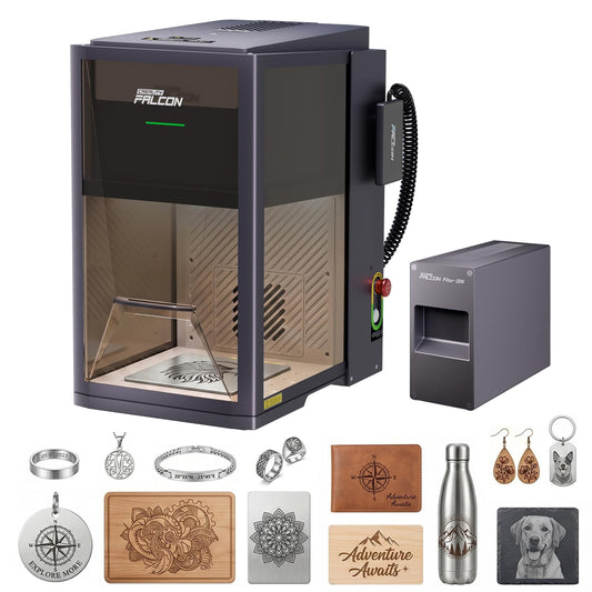 Creality Falcon T1 20W Fiber Laser Engraver, 10000mm/s Ultra Fast Laser Engraver and Cutter Machine for Metal,Wood,Jewelry,HD Smart Camera,Class 1 Certification, Auto Feed&Convey,AI Powered Simplicity