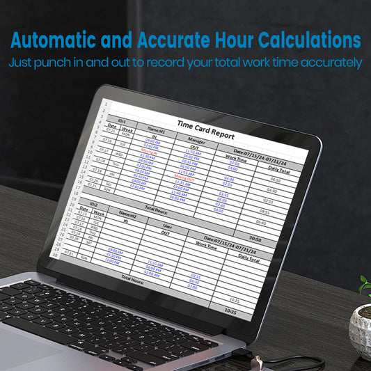 Time Clocks for Employees Small Business Automatic Calculate Hours, H1＆ H3 No Monthly Fees Fingerprint Time Clock, Standalone Biometric Clock in Machine for Employees with 5 RFID Cards