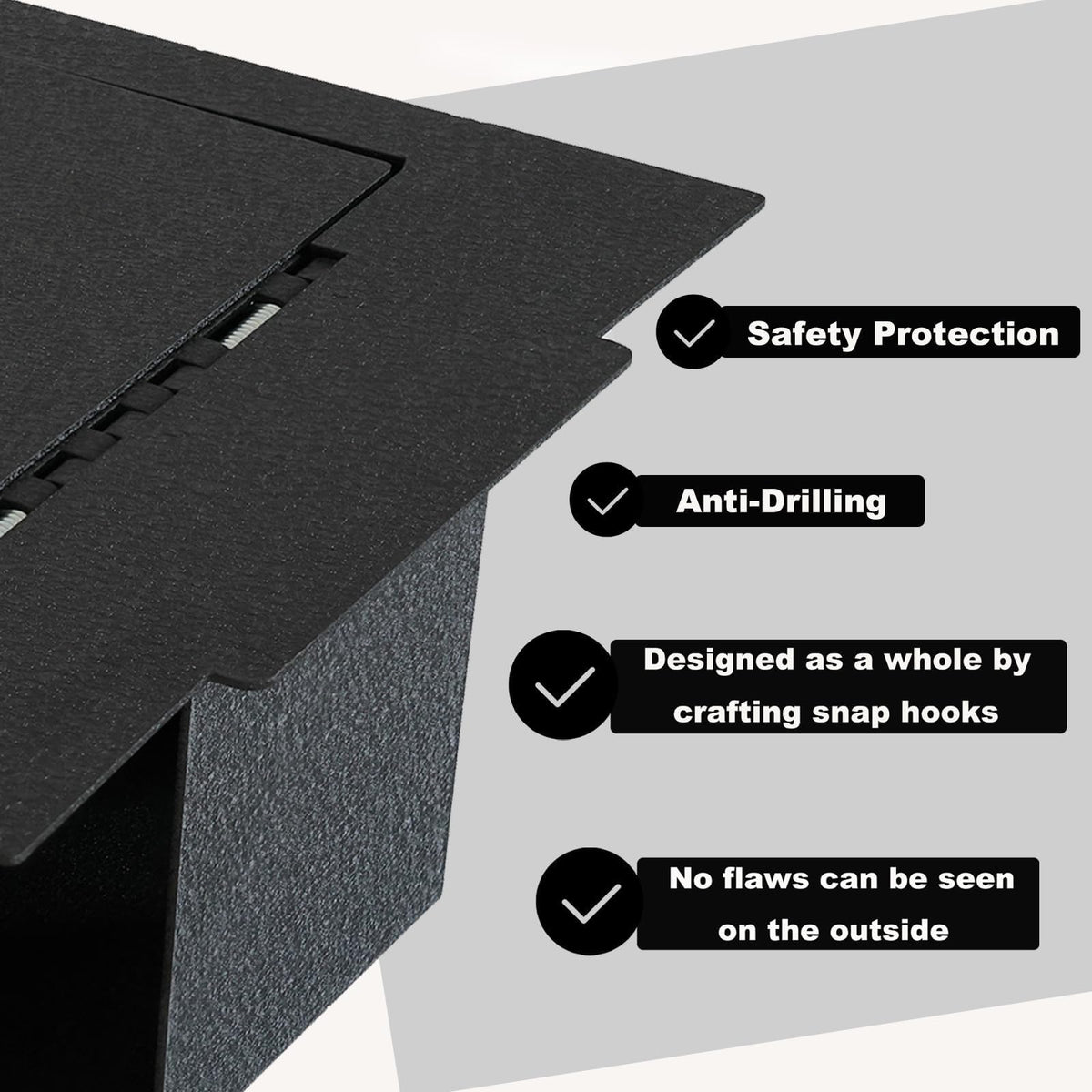 KEREN Center Console Gun Safe - Console Gun Vault Compatible with Ford Explorer 2020-2026, High Security Armrest Lock Box with Fingerprint Lock with Key