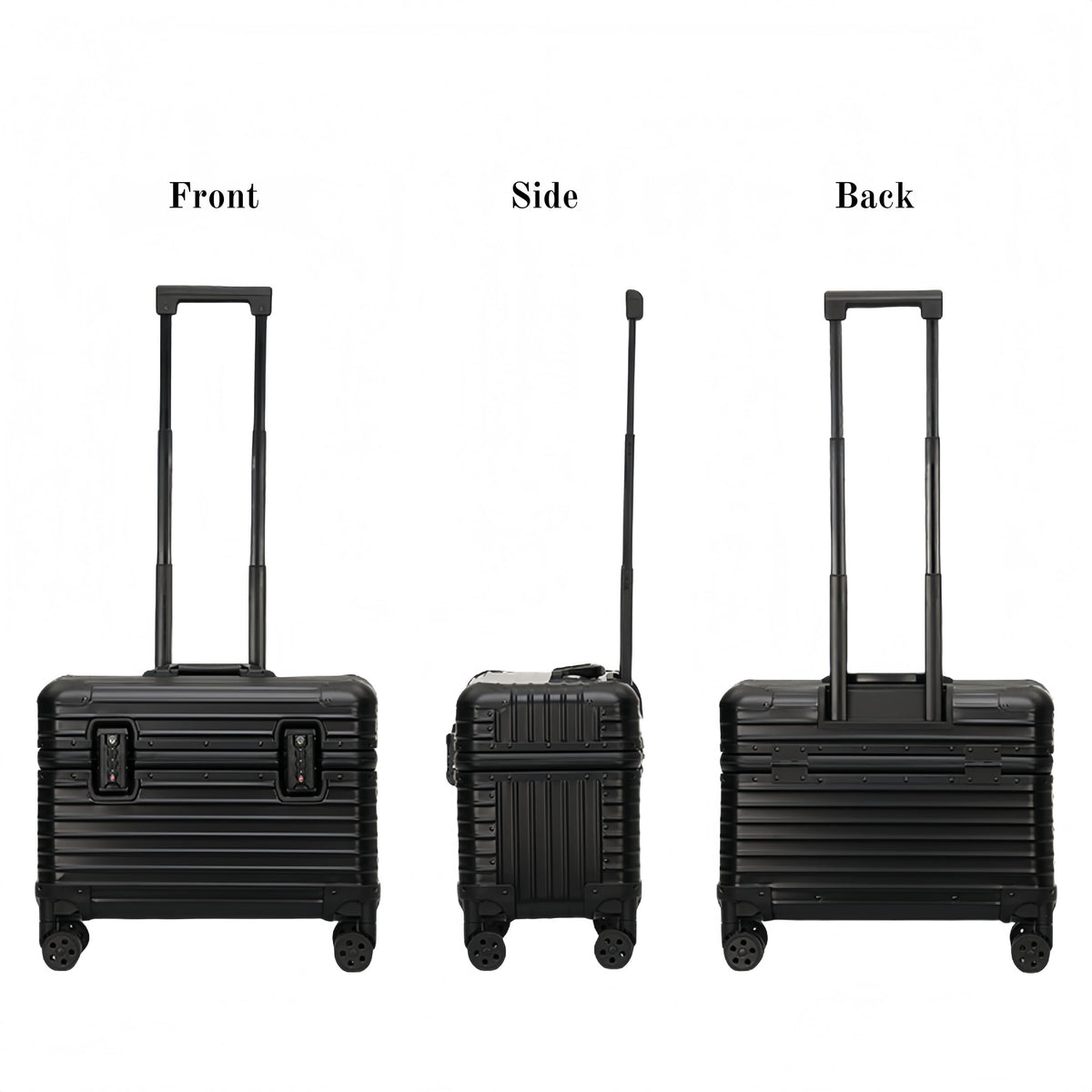 Perle Path Full Aluminum Camera Carry-On Luggage DSLR Shockproof TSA lock Photography Gear Case with Removable Dividers & 360° detachable Wheels Luggage Rolling trolley case storage case (black)