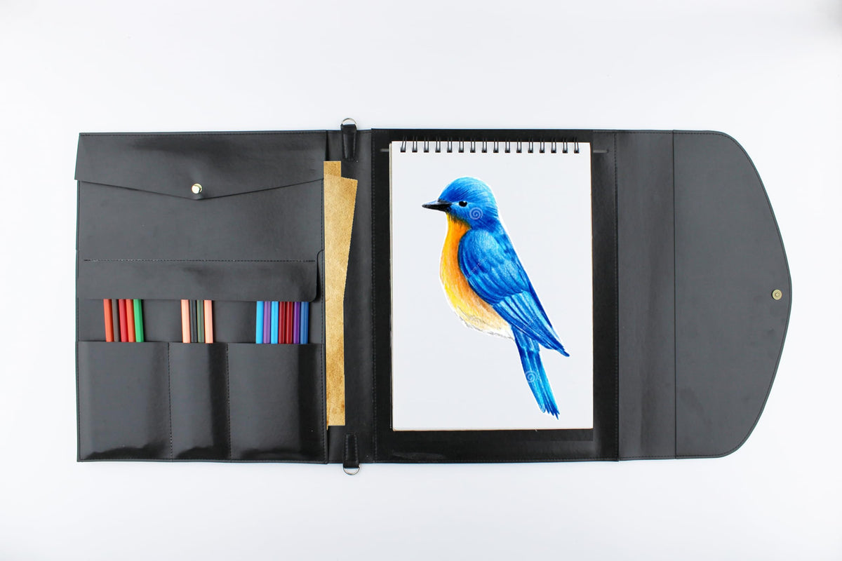 Sketchbook Cover, Artist Sketch Pad Cover for 9"x12" Sketchbook, Drawing Book and Pencil Case Artist Gifts