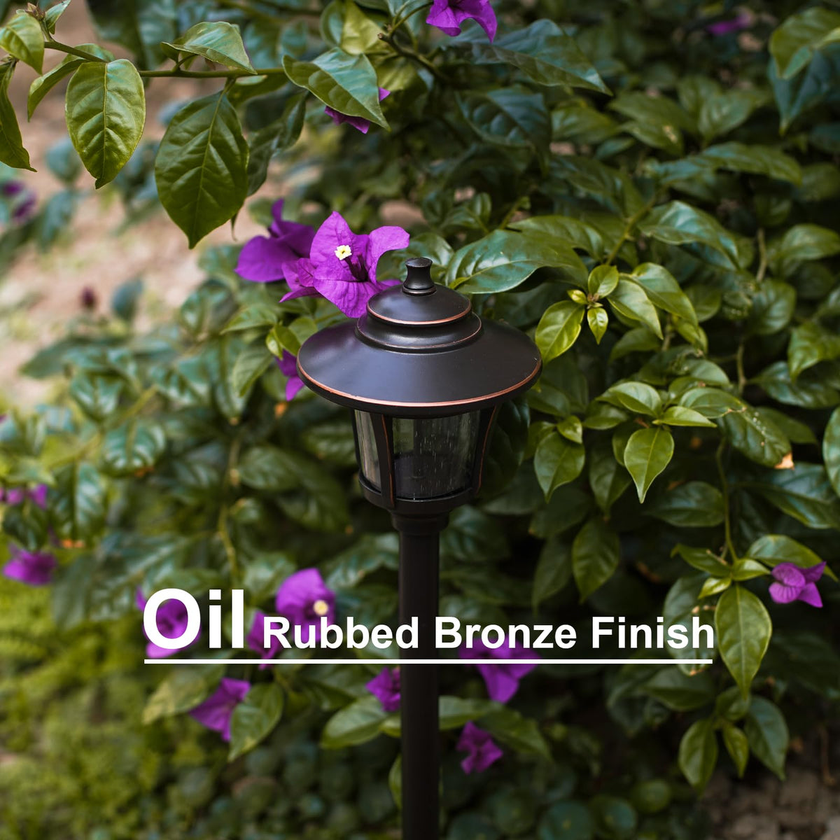 GOODSMANN Low Voltage Landscape Lighting Oil Rubbed Bronze 2PK Path Lights Low Voltage 3W LED 120 Lumen 3000K Warm White with Cable Connectors