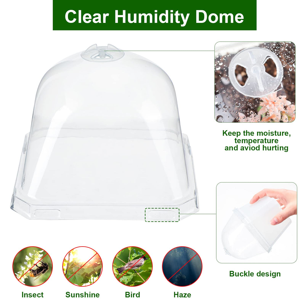 42 Pack 4 Inch Clear Plant Nursery Pot Sets with Humidity Dome and Drain Holes Include 20 Plastic Gardening Pot 20 Labels, 2 Marker Pen Seed Starting Container for Seedlings Vegetables Succulents
