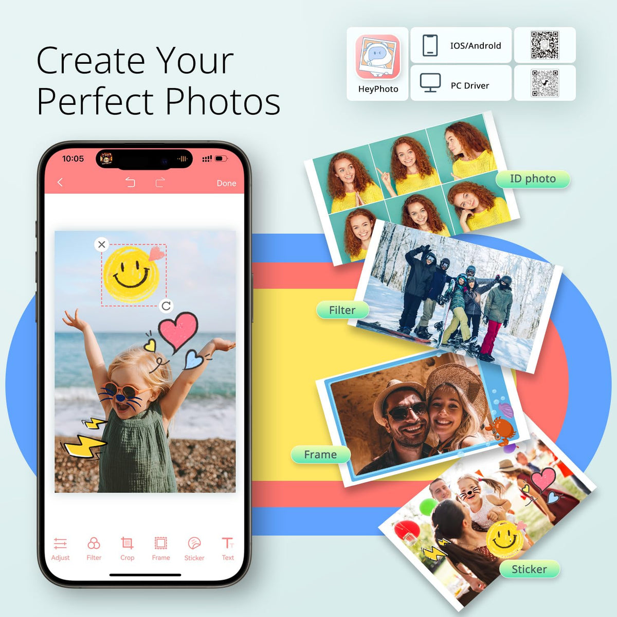 YOTON Photo Printer with 162 Sheets (4"x6") & 3 Ink Ribbon, Support AR Video Printing, WiFi Connection, Portable Photo Printer for iPhone/Android/Laptop