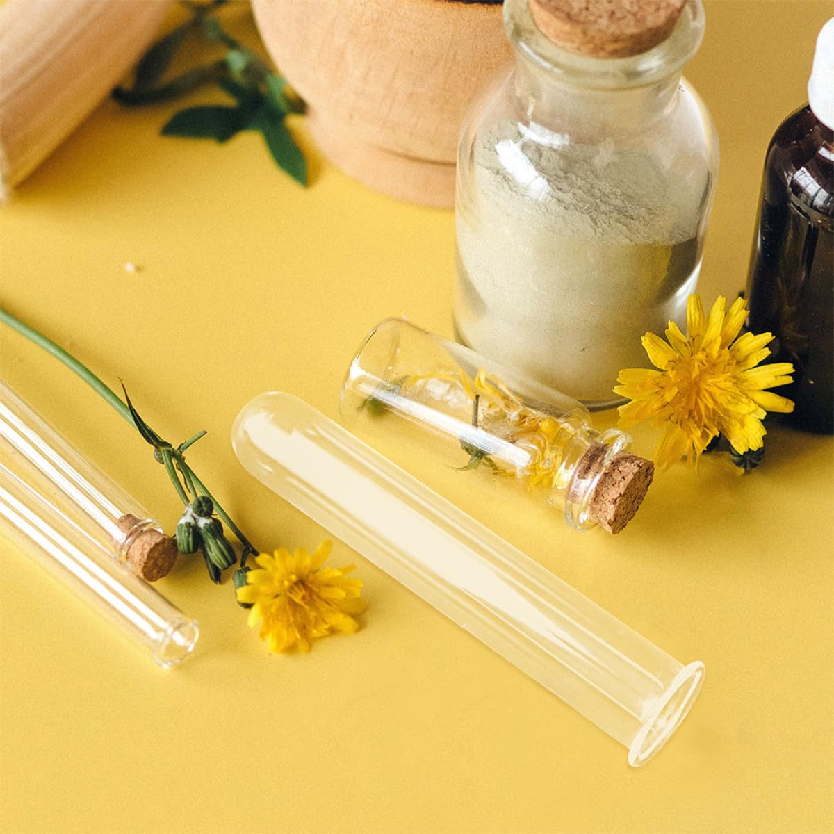 Uonlytech 4pcs Glass Plant Propagation Test Tubes Vases Hydroponic Flower Holder 2.5x3x18cm Glass Tubes for Desktop Terrarium and Plant Rooting