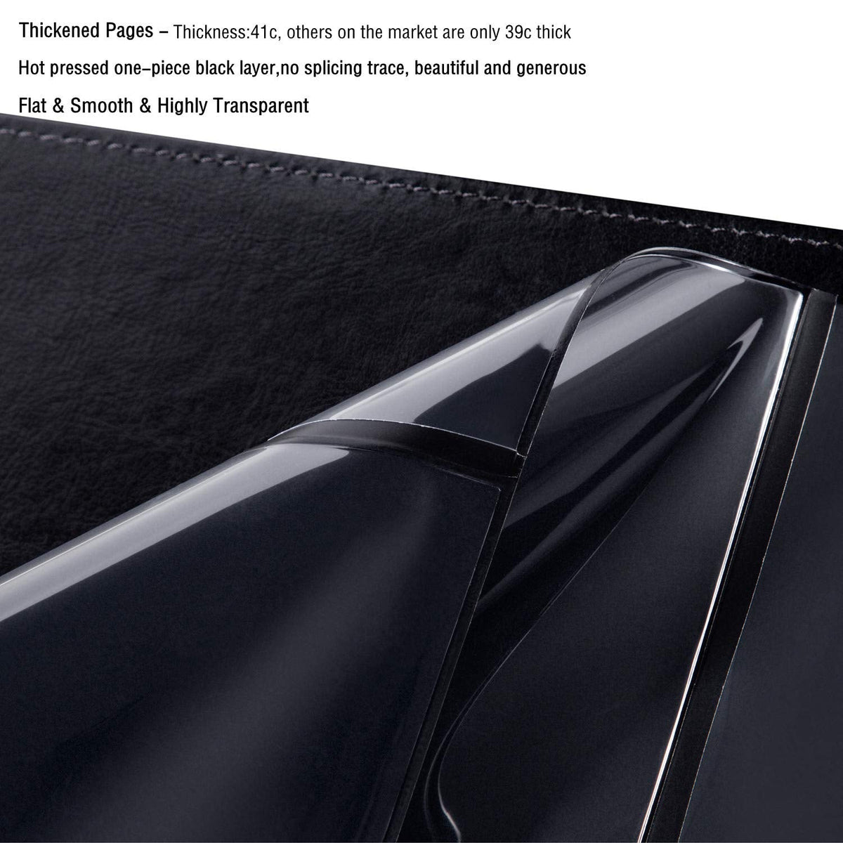 Ettonsun Leather 60-Pocket Dollar Bill Holders for Collectors Paper Money Album Currency Collection Supplies Book Travel Banknote Stamp Storage,Collection Folder for paper souvenirs, Black