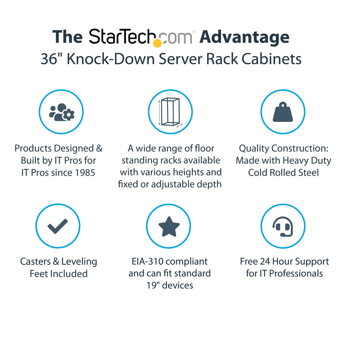 12U 29in Knock-Down Server Rack Cabinet with Casters