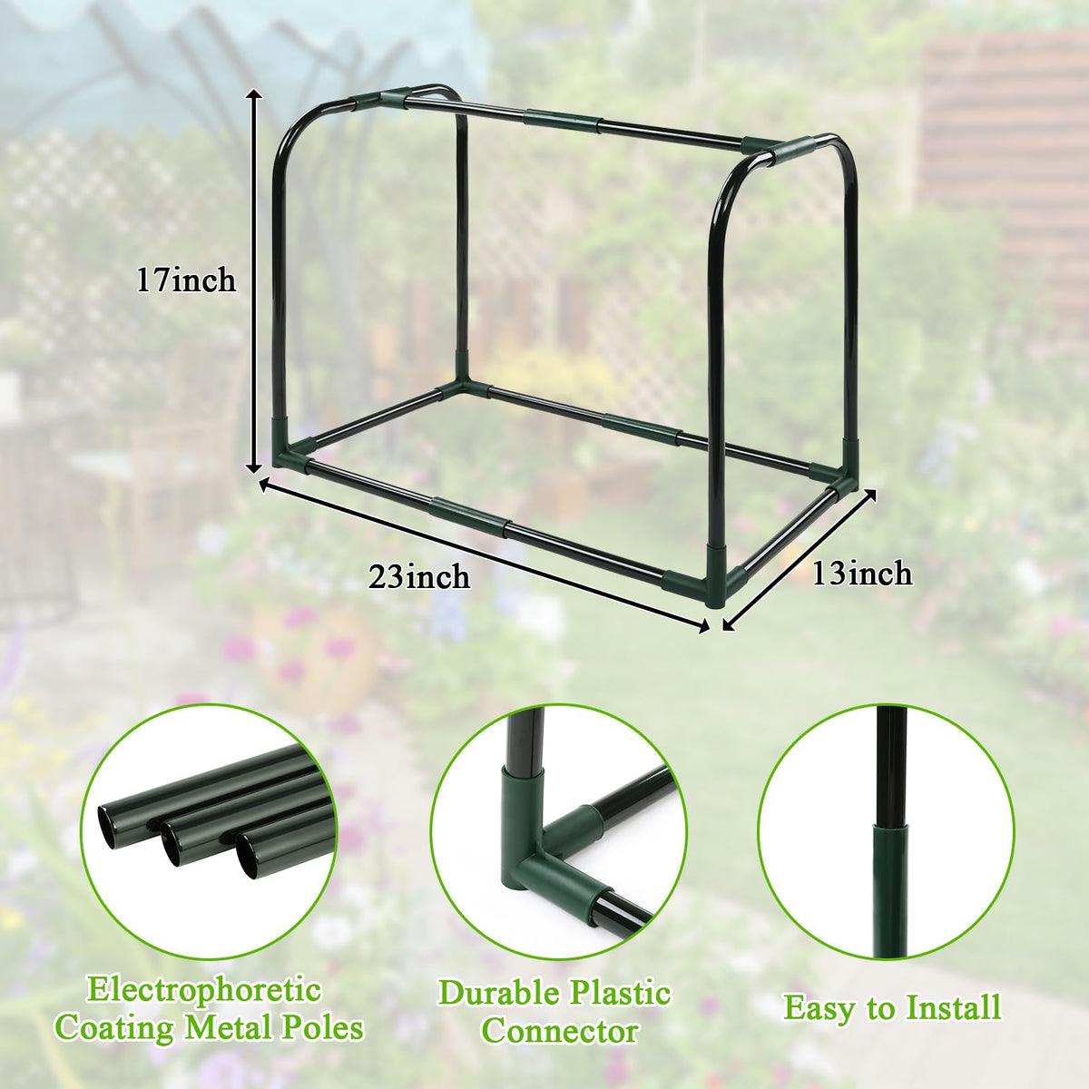 U'Artlines Portable Mini Greenhouse Small Green House with Waterproof Pad 23x13x17 Inch Plant Cover Tent for Garden Small Plants Indoor Outdoor, Green PE