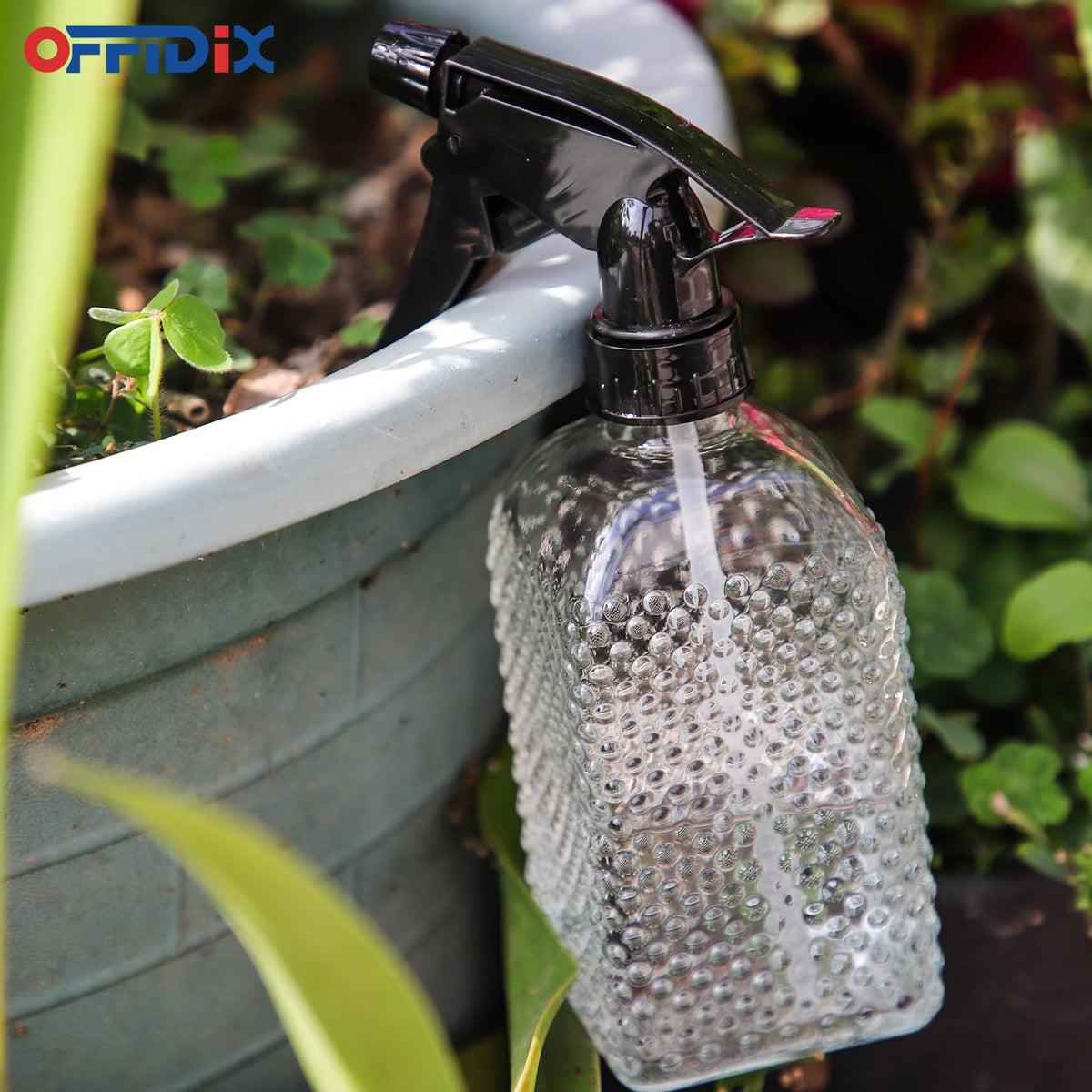 OFFIDIX Glass Plant Mister with Adjustable Nozzle for Indoor Plants and Cleaning