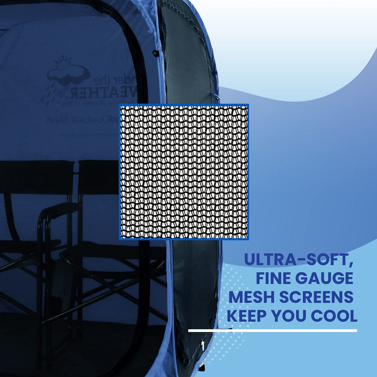 Under the Weather WeatherPod Tank MyPod™ Mesh 1-2 Person Pop-Up Screen Tent Pod - The Original Shark Tank - Keeps Out Bugs, Mosquitos with UPF 50 Sun Protection, Navy