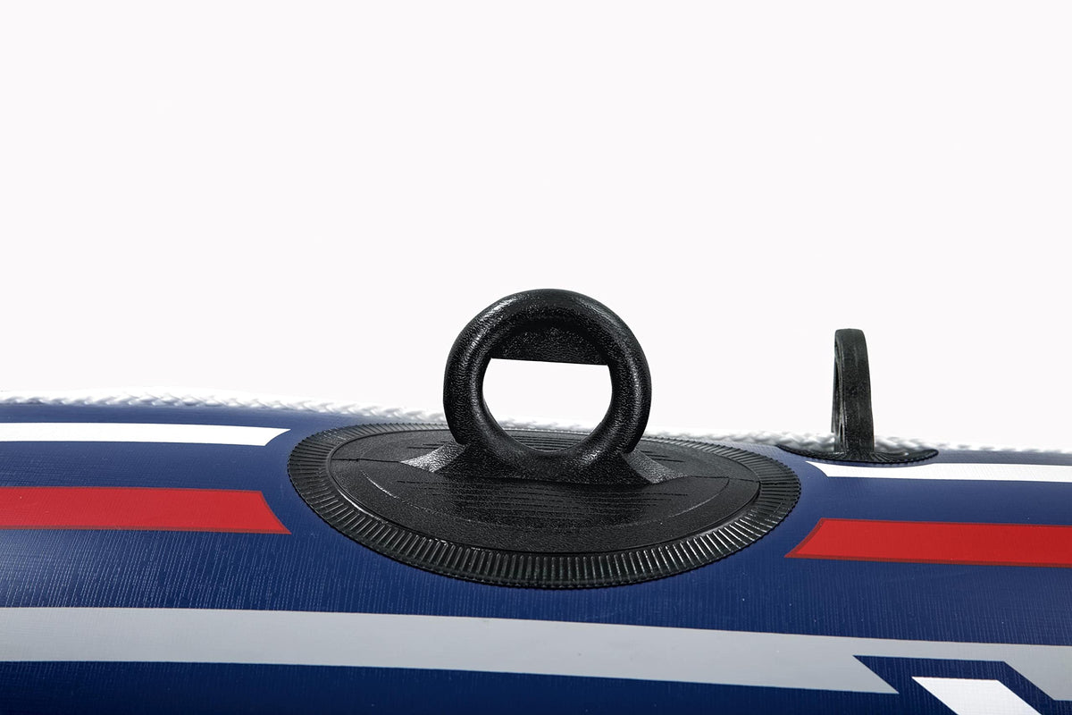 Bestway Hydro-Force Treck X3 Inflatable 3 Person Water Raft Outdoor Floating Boat Set with Pair of Oars, Foot Pump, and Repair Patch