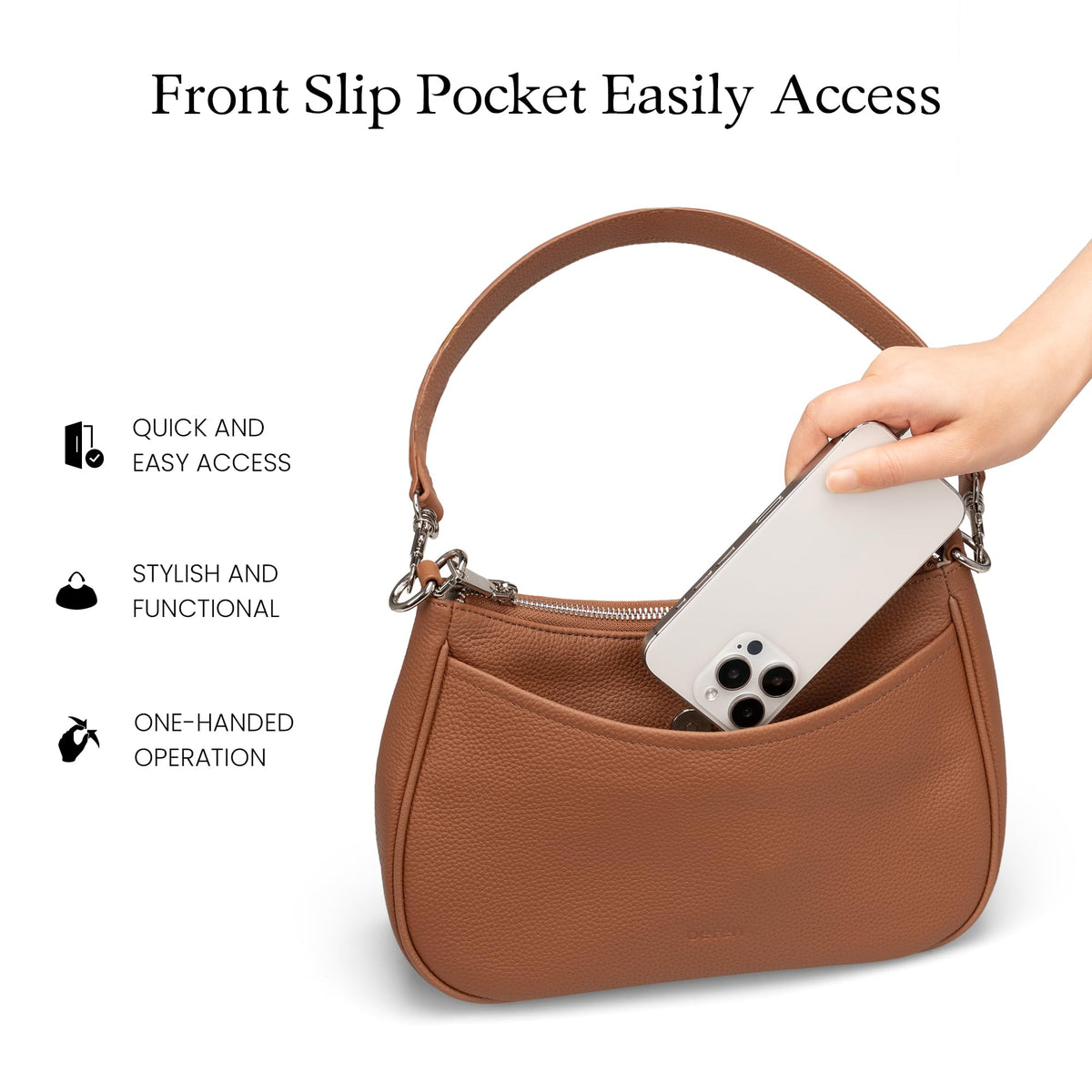 befen Genuine Leather Purse for Women Brown Shoulder Bag Anti Theft Crossbody Bag Soft Real Leather Hobo Crossbody with RFID Blocking Fashion Purse Desinger Women's Shoulder Handbags with 2 Straps
