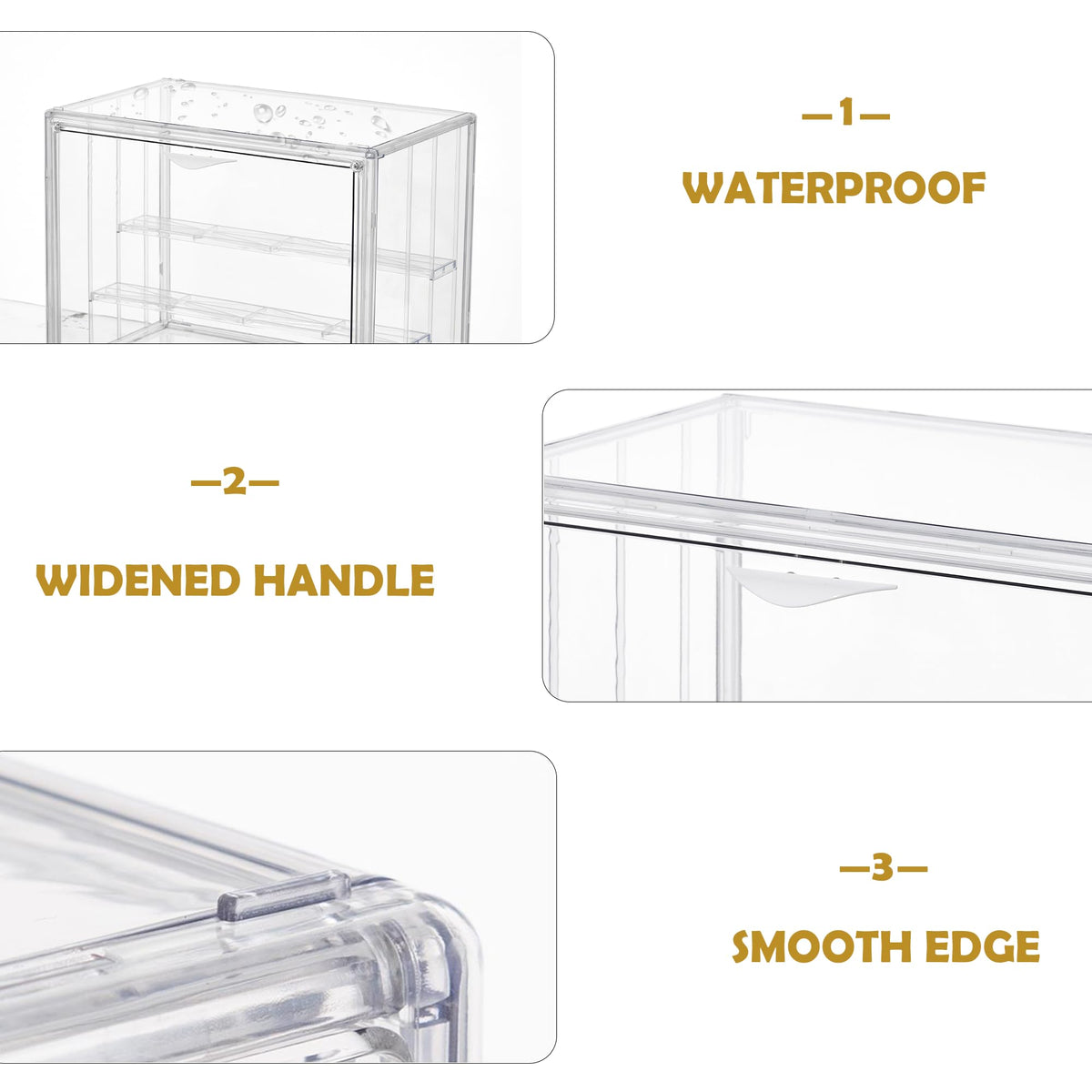 LXLXXL Acrylic Display Case for Collectibles 3 Layer Adjustable Figure Display Cases with Magnetic Door Clear Stackable Display Box for Figures Showcase 2Pack