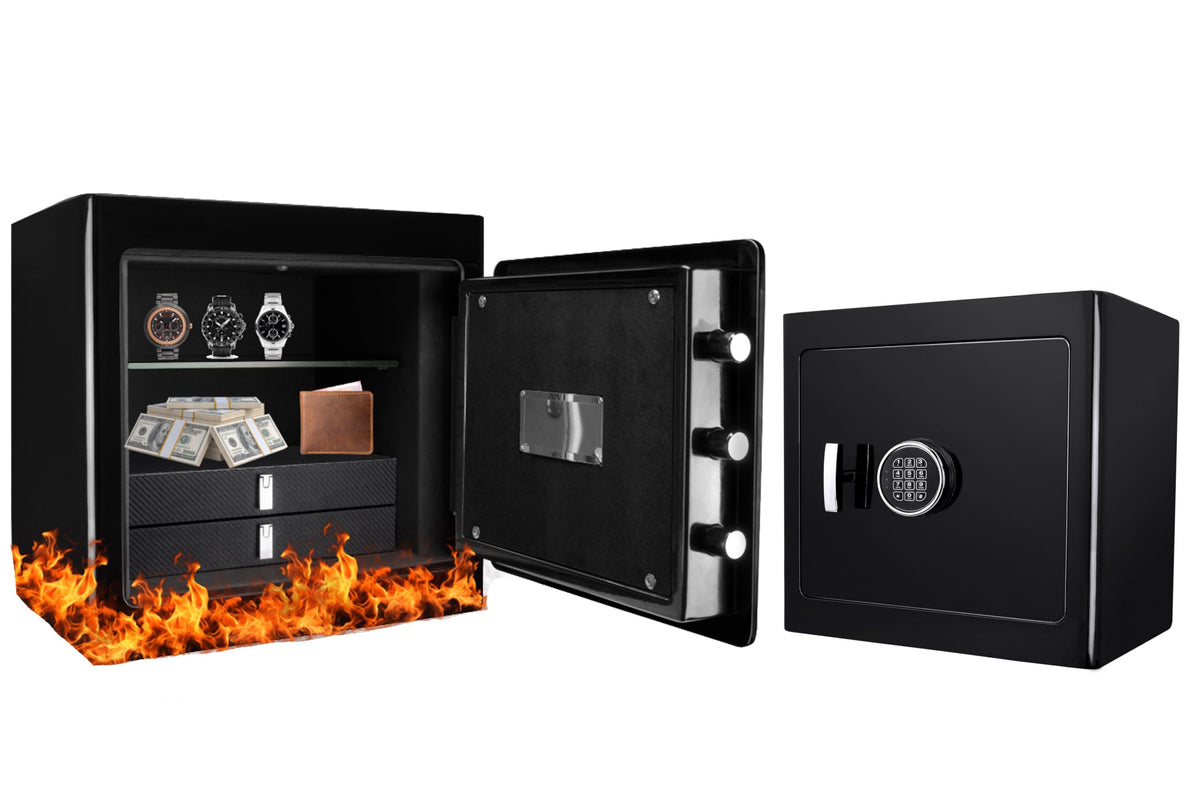 Barska Digital Keypad Fireproof Jewelry Safe 1.01 Cubic Ft, One Size, Black AX13106