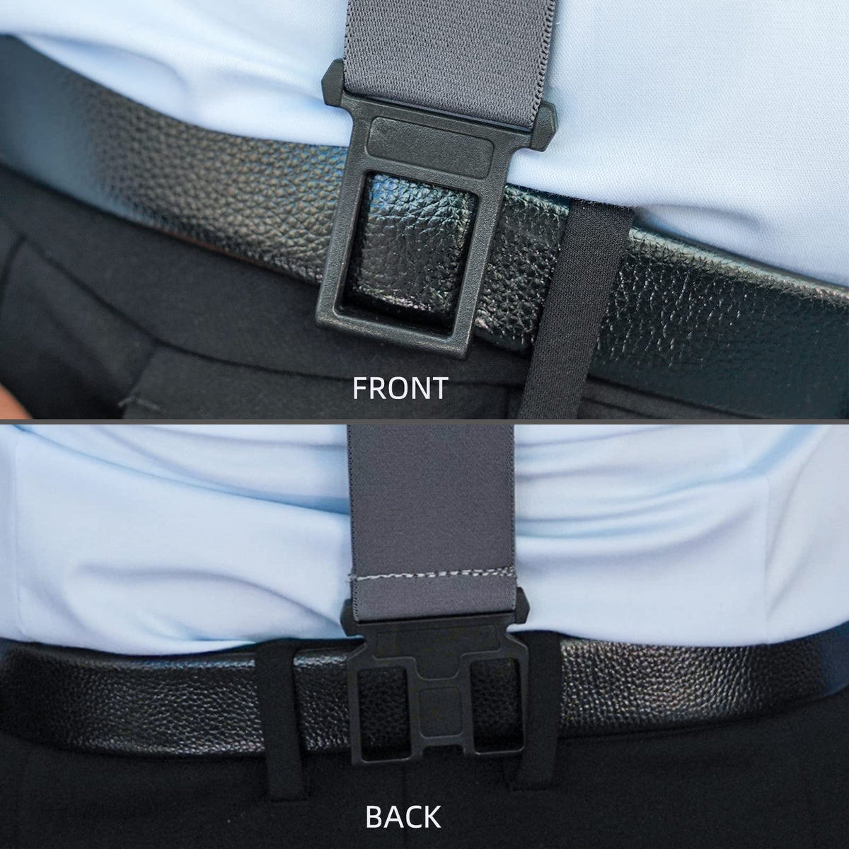 KUNN Men's 1.5 inch Adjustable Y Back Suspender,Elastic Hook End Suspenders,Grey