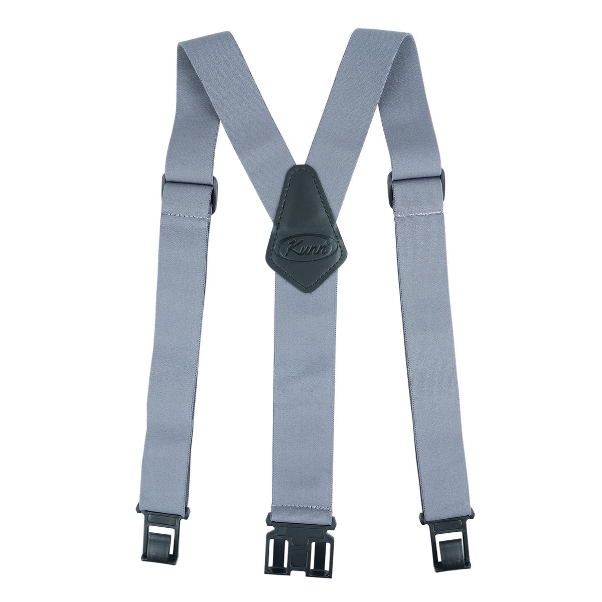 KUNN Men's 1.5 inch Adjustable Y Back Suspender,Elastic Hook End Suspenders,Grey