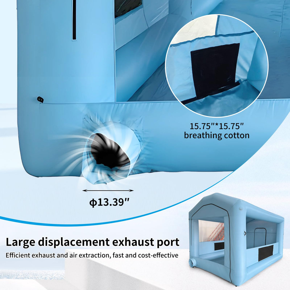 COIIOI 13x10x9FT Inflatable Paint Booth, Spray Paint Tent with 750W Blowers and Air Filter System, Blow up Paint Booth for DIY, Auto Refinish, Mobile Detailing,Motorcycle Garage