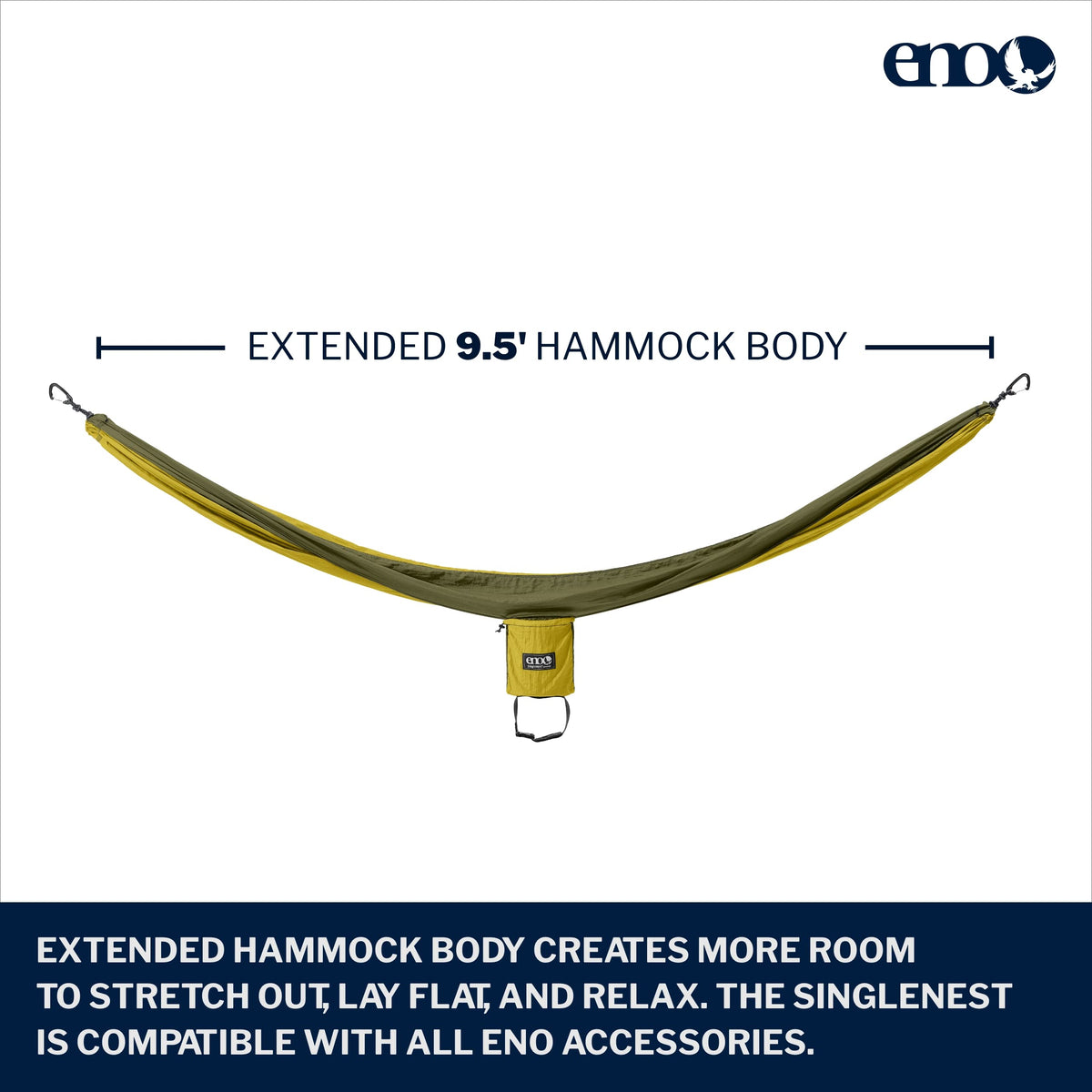 ENO Bundle, Includes The SingleNest Hammock & Atlas Suspension System, Lightweight, Durable Hammock with Straps for Camping, Hiking & Travel, Melon/Olive