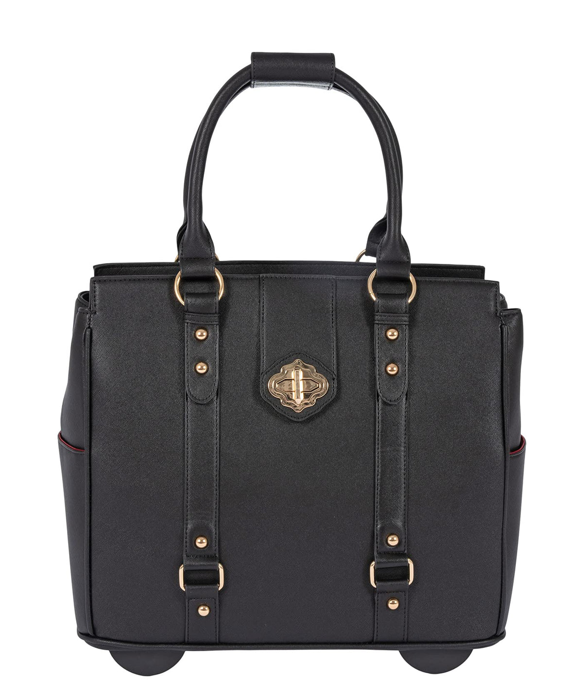 JKM & Company Executive Black Computer iPad, Laptop Tablet Rolling Tote Bag Briefcase Carryall Bag