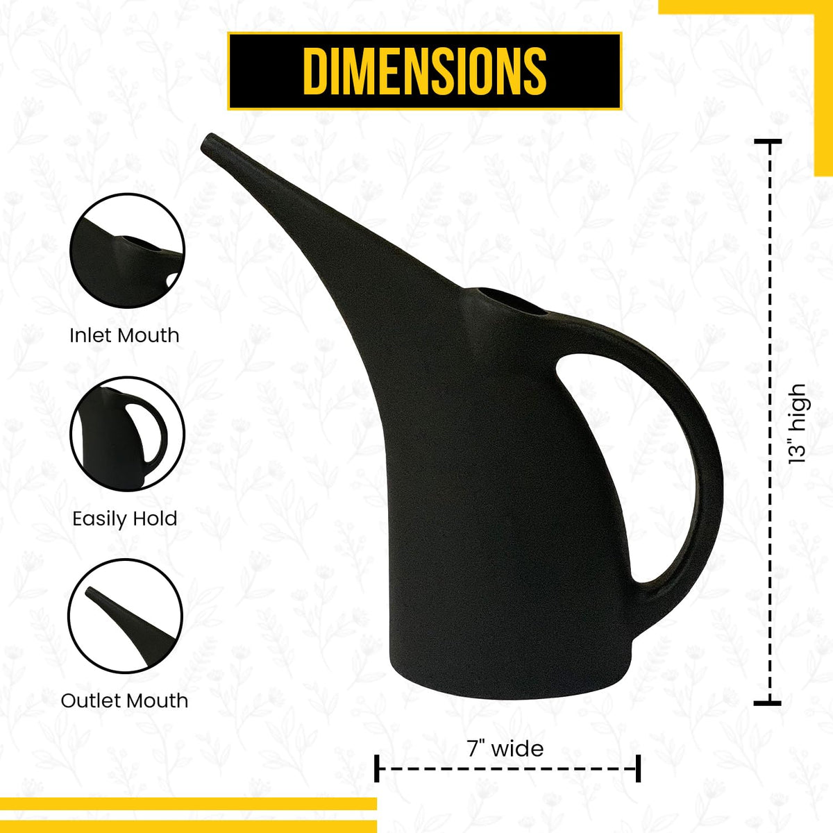 KP Kool Products Watering Can 1/2 Gallon - Small Watering Can for Indoor Plants - Outdoor Watering Can - Black Plant Waterer - Plastic Watering Can for Garden - 1 Pack