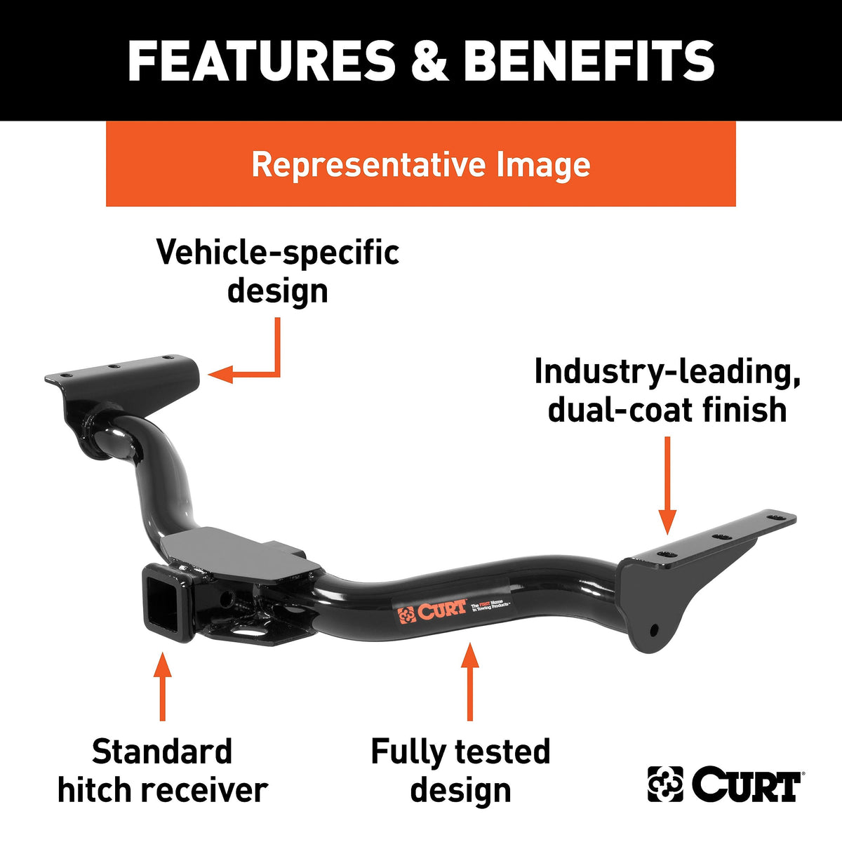 CURT 13570 Class 3 Trailer Hitch, 2-Inch Receiver, Compatible with Select Outback