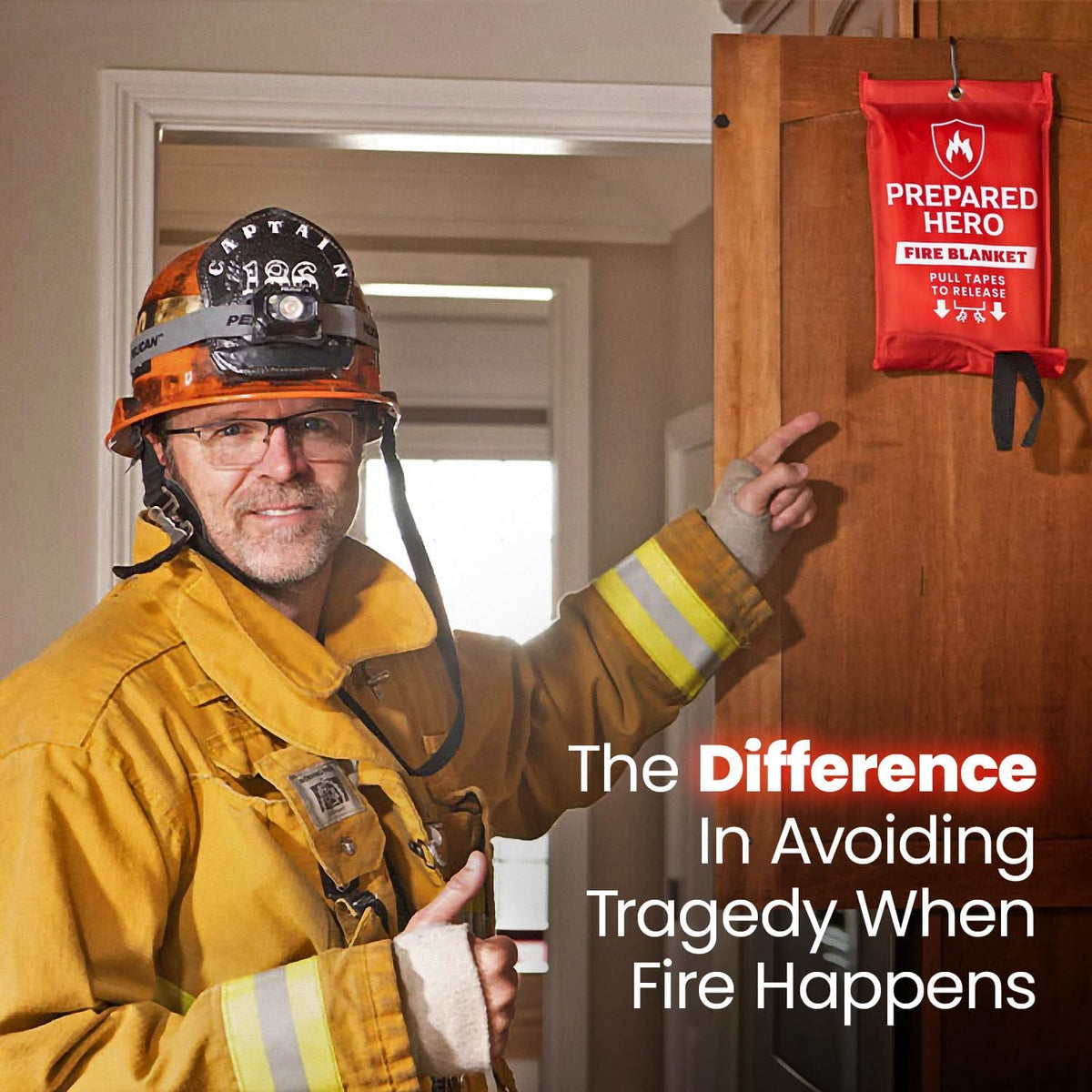 Prepared Hero Emergency Fire Blanket - 12 Pack - Fire Suppression for Kitchen, 39” x 39” Fiberglass Fire Blanket for Home
