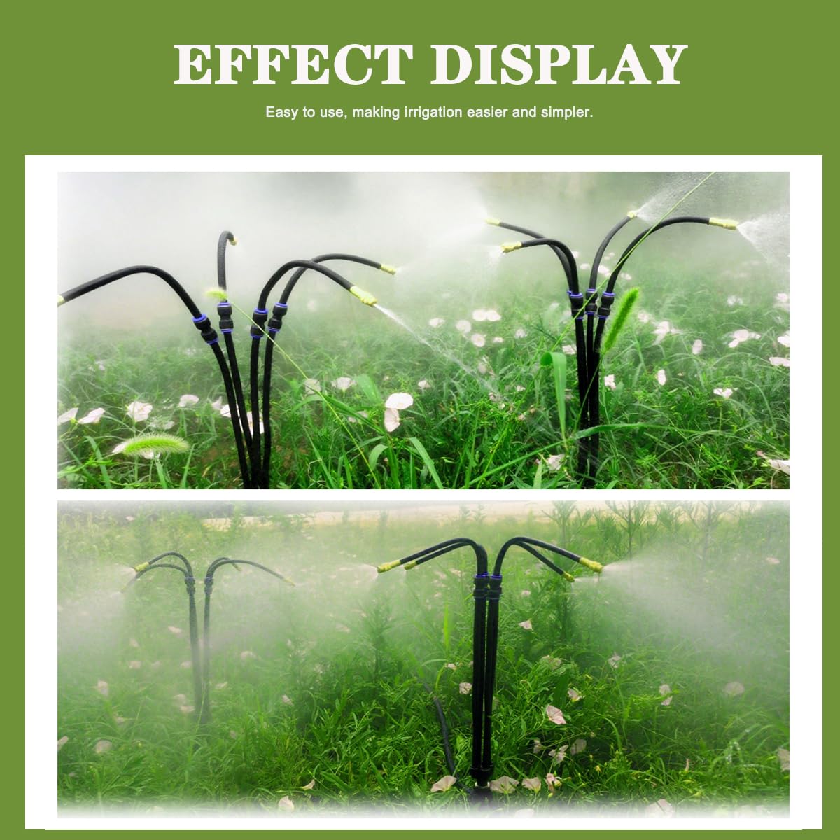New Vertical Spray Watering System, 65.6FT Connecting Pipe,Height-Adjustable Spraying System, with 5 Groups of Spray Systems. Outdoor Terrace Cooling System and Lawn Watering System.