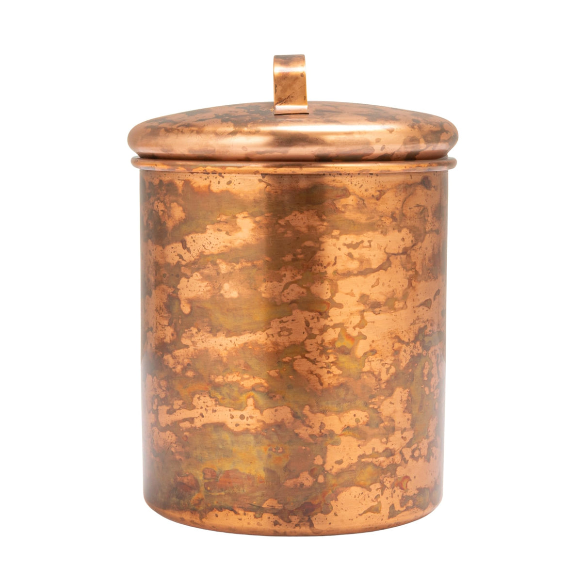 Creative Co-Op 4-Piece Oxidized Stainless Steel Canister Set, Copper-Finished
