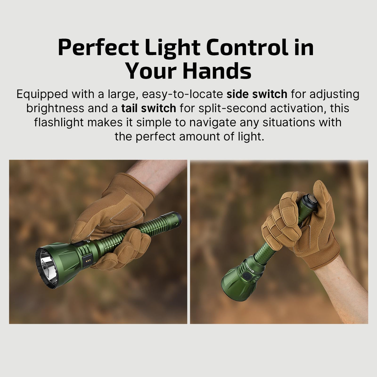 OLIGHT Javelot Turbo 2 1800 Lumen Rechargeable Tactical Flashlight with Long-Range 4921ft Throw, Dual-Switch LED Hunting Light with Wireless Remote 8M Control, Battery Pack & USB C Cable, Balck