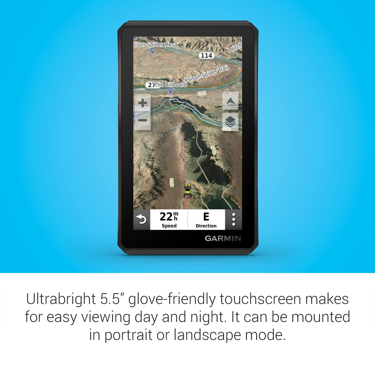 Garmin Tread Powersport Off-Road Navigator, Includes Topographic Mapping, Private and Public Land Info and More, 5.5" Display