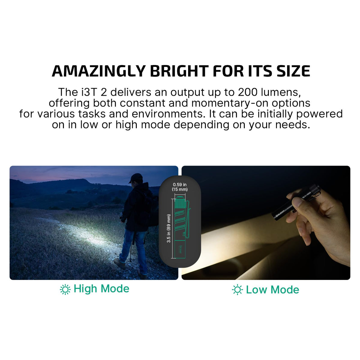 OLIGHT Marauder Mini 2 Bright Flashlight 10,000 Lumen with 750 Meters Beam Distance Bundle with I3T 2 EOS Pocket EDC Flashlight, 200 Lumens Compact Bright Handheld Flash Lights
