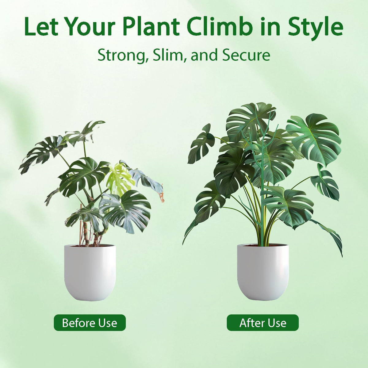 Obralitic 15 Pack Stackable Plant Supports Stakes, Sturdy Garden Trellis for Climbing & Vining Plants, Monstera, Pothos & Philodendron - Reusable Plant Stakes for Indoor & Outdoor Potted Plants