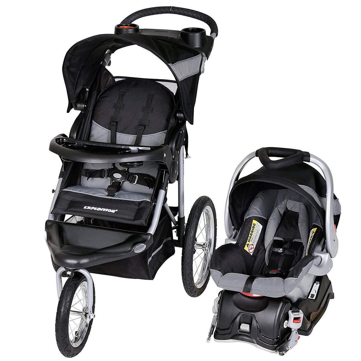Baby Trend Expedition® Jogger Travel System with EZ Flex-Loc® Infant Car Seat, Millenium White