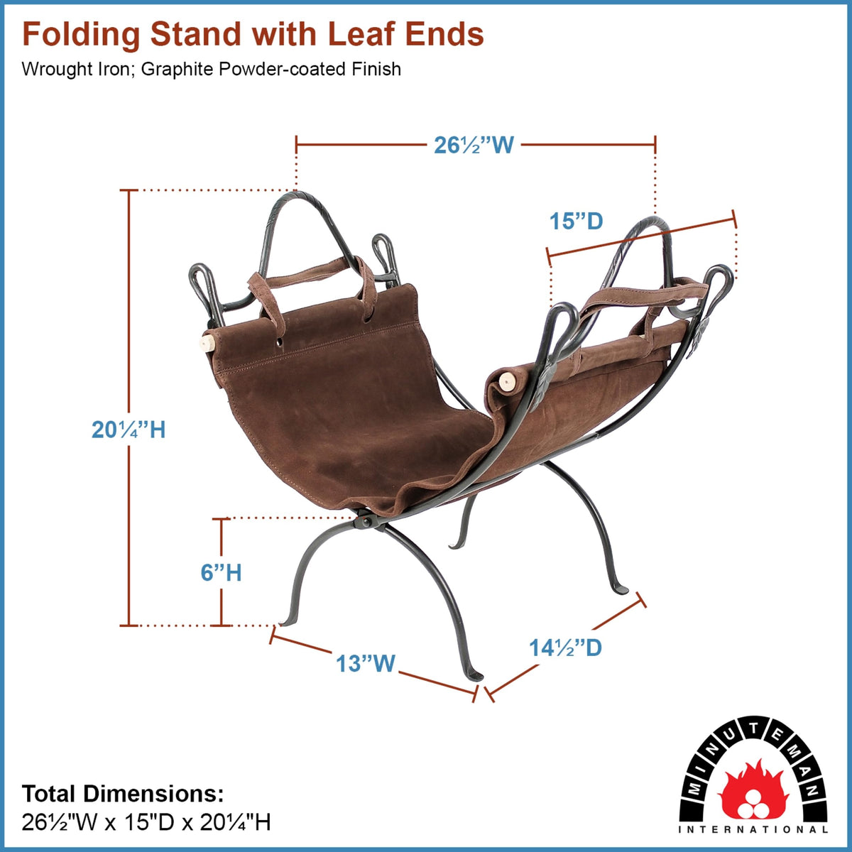 Minuteman International Log Carrier & Stand, Leaf End