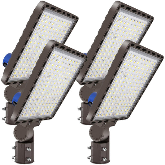 ledmo 350W 4Pack LED Parking Lot Light Outdoor Adjustable Pole Mount LED Commercial Street Light Photocell Super Bright for Sport Farm Warehouse Barn